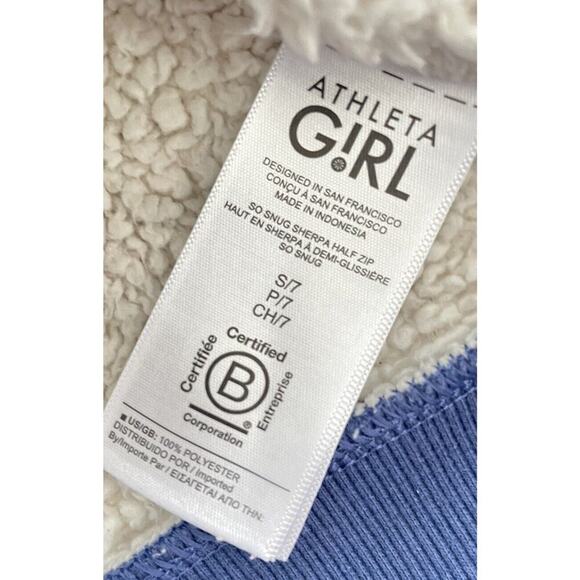 Athleta Girl Size 7 So Snug Sherpa Half Zip Fleece Pullover Pockets - Picture 5 of 6